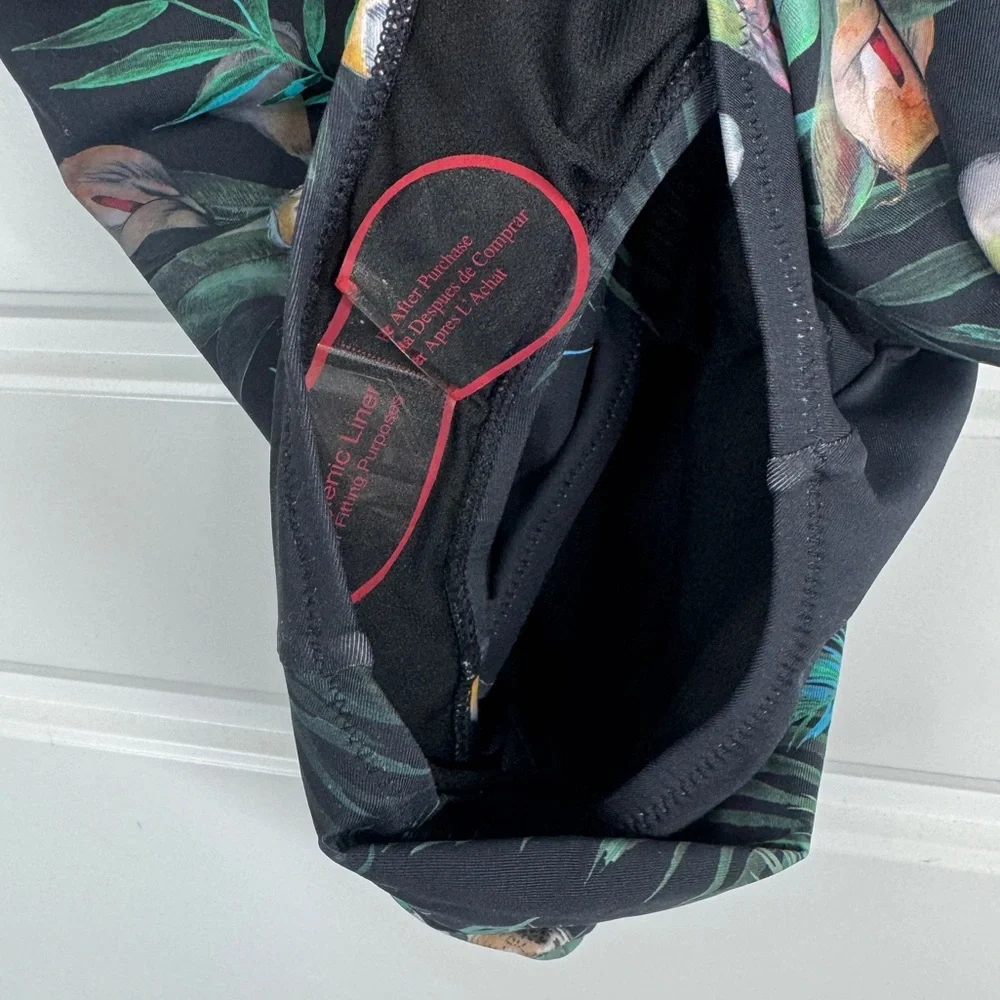 JOHNNY WAS Calla Lily Printed One Piece Swimsuit NEW Size S Black Green
